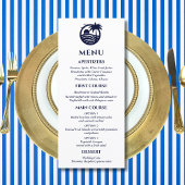 Menu Mariage côtier de la marine et du palmier blanc