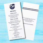 Menu Mariage côtier de la marine et du palmier blanc