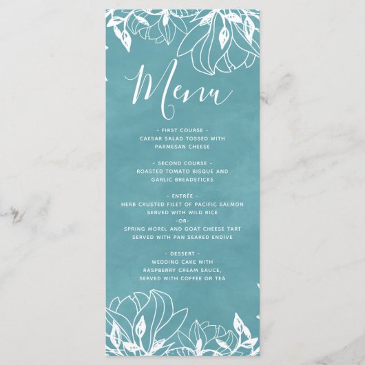 Menu Mariage couleur Arrière - plan modifiable (Devant)