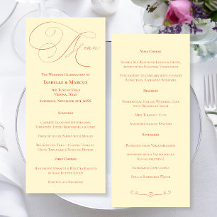 Menu Mariage Couleur de soleil douce