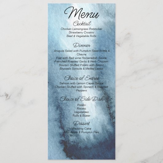 Menu Mariage couleur marine bleu foncé (Devant)