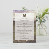 Menu Mariage Country Wood Heart (Debout devant)