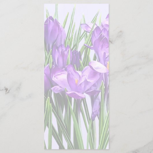 Menu Mariage Crocus violets (Dos)