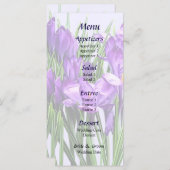 Menu Mariage Crocus violets (Devant / Derrière)