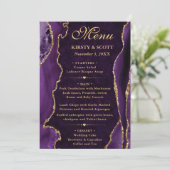 Menu Mariage d'agate de Parties scintillant de violet e (Debout devant)