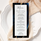 Menu Mariage d'âge bleu or de la marine moderne