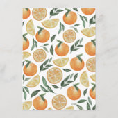 Menu Mariage d'agrumes aquarelle. Le jardin fleuri d'ét (Dos)