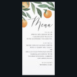 Menu Mariage d'agrumes aquarelle. Orange floral d'été<br><div class="desc">menu mariage d'agrumes aquarelle.</div>