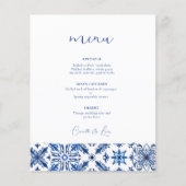 Menu mariage d'agrumes méditerranéens bleus (Devant)