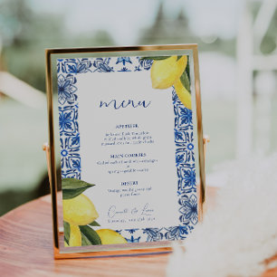 Menu mariage d'agrumes méditerranéens bleus