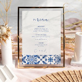 Menu mariage d'agrumes méditerranéens bleus