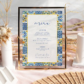 Menu mariage d'agrumes méditerranéens bleus