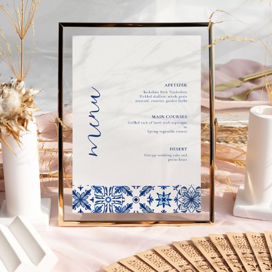 Menu mariage d'agrumes méditerranéens bleus