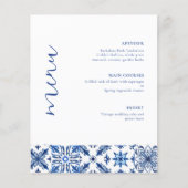 Menu mariage d'agrumes méditerranéens bleus (Devant)