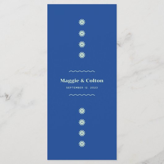 Menu Mariage Daisy (Dos)