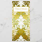Menu Mariage damask vert or (Dos)
