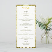 Menu Mariage damask vert or (Debout devant)