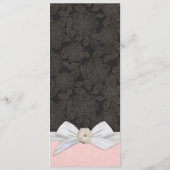 Menu Mariage damassé Black Elegant Floral Ribbon (Dos)