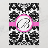 Menu Mariage damassé des Coeurs et des Flèches ros (Devant)