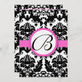 Menu Mariage damassé des Coeurs et des Flèches ros (Devant / Derrière)