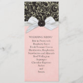 Menu Mariage damassé Floral Ribbon Black Swils (Devant)