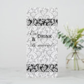 Menu mariage damassé foncé (Debout devant)