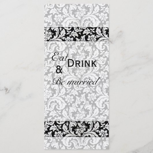 Menu mariage damassé foncé (Devant)