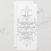 Menu Mariage damassé gris subtil (Devant / Derrière)