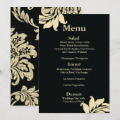 Menu Mariage damassé noir (Devant / Derrière)
