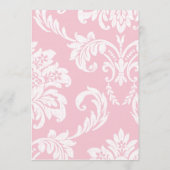 Menu Mariage damassé rose (Dos)