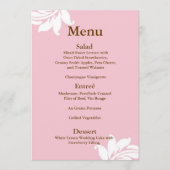 Menu Mariage damassé rose (Devant)