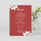 Menu Mariage damassé rouge (Debout devant)
