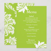 Menu Mariage damassé verte (Devant / Derrière)