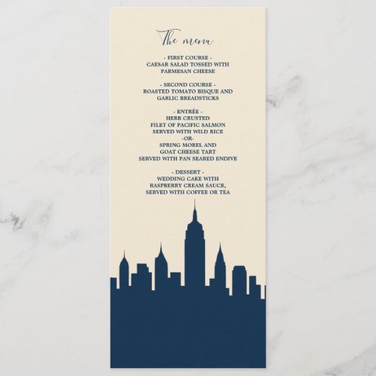 Menu Mariage d'amour de destination Skyline dans l (Devant)