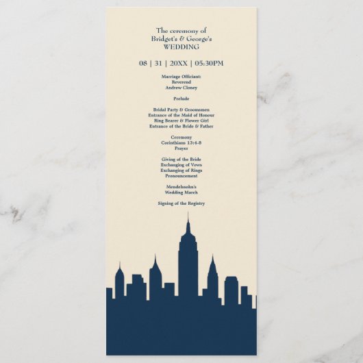 Menu Mariage d'amour de destination Skyline dans l (Dos)