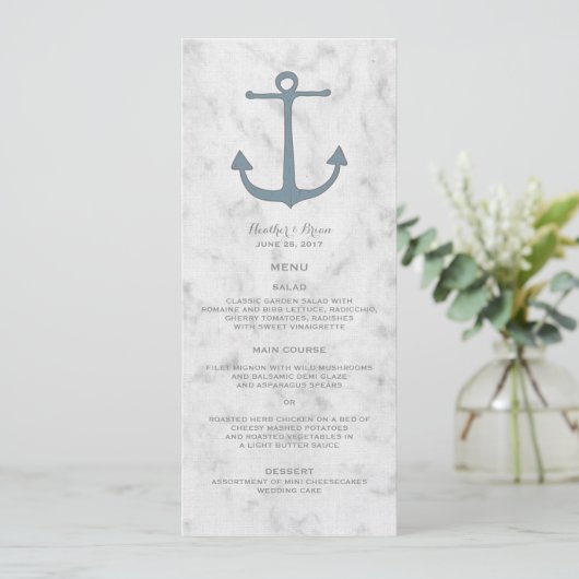 Menu Mariage d'Ancres Blue Rustic (Debout devant)