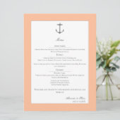 Menu Mariage d'Ancres nautiques simple | Pêche (Debout devant)