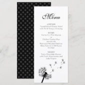 Menu Mariage Dandelion noir (Devant / Derrière)