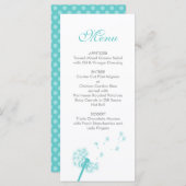 Menu Mariage Dandelion turquoise (Devant / Derrière)