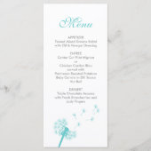 Menu Mariage Dandelion turquoise (Devant)