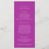 Menu Mariage d'aquarelle à tulipe violet simple (Dos)