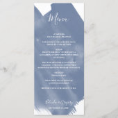 Menu Mariage d'aquarelle bleu foncé (Devant)