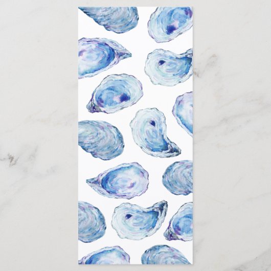 Menu Mariage d'aquarelle bleu huître (Dos)