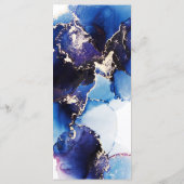 Menu Mariage d'aquarelle bleu marine (Dos)