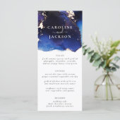 Menu Mariage d'aquarelle bleu marine (Debout devant)