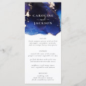 Menu Mariage d'aquarelle bleu marine (Devant)