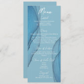 Menu Mariage d'aquarelle bleu océan (Devant / Derrière)
