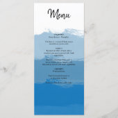 Menu Mariage d'aquarelle bleu plage (Devant)