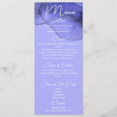 Menu Mariage d'aquarelle bleu violet lavande (Devant)