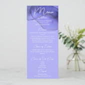 Menu Mariage d'aquarelle bleu violet lavande (Debout devant)